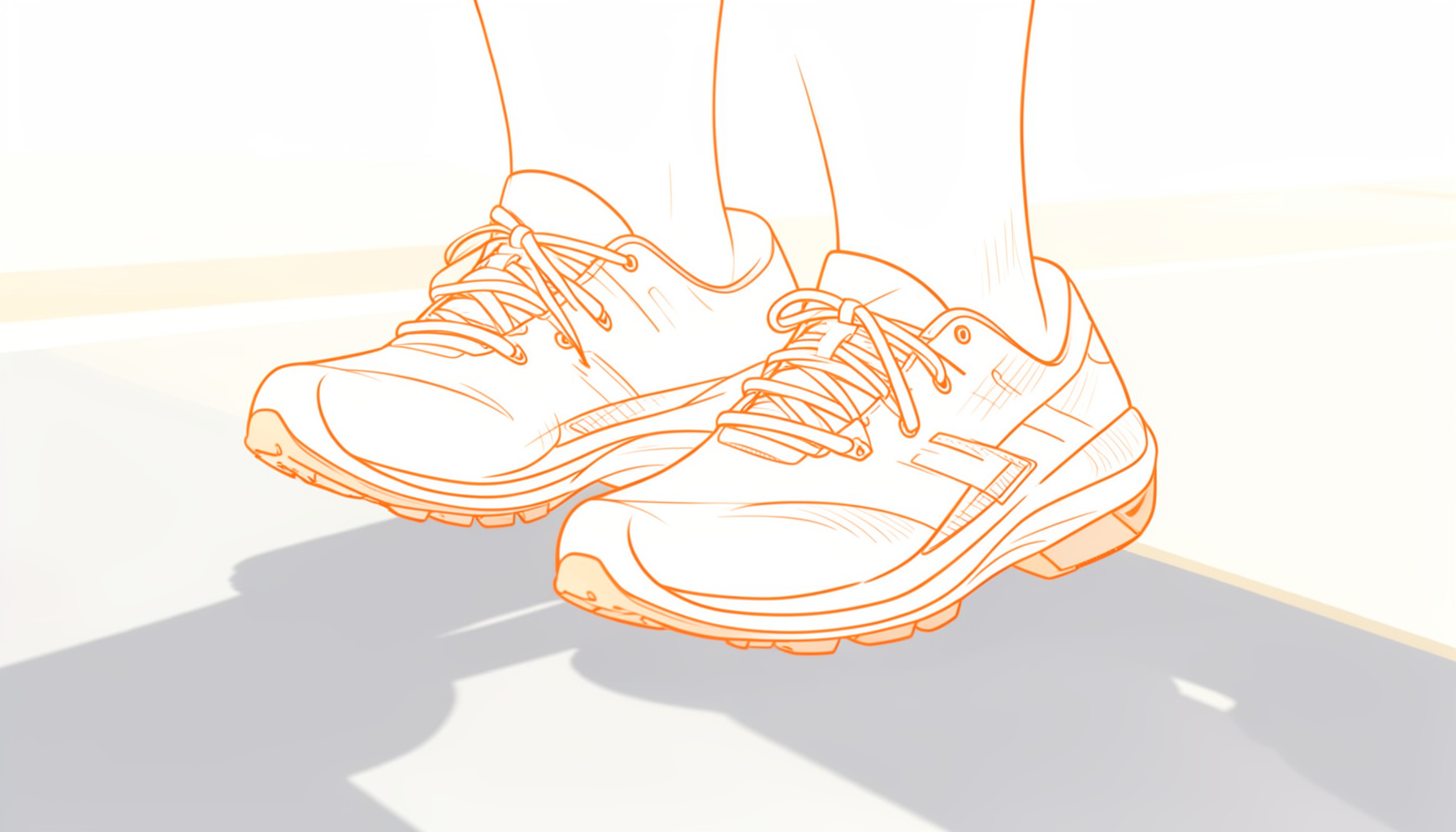 A close-up of running spikes resting on a track surface with soft morning light casting long shadows